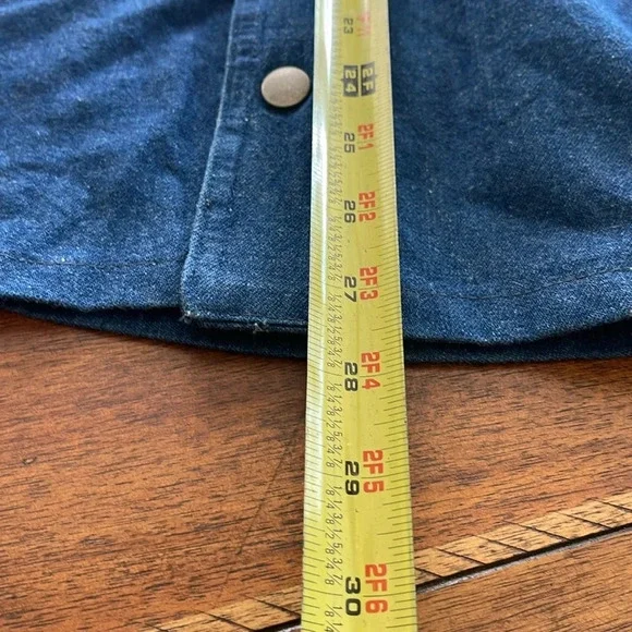 Vintage Chatts Island midi pleated blue denim jean flare skirt size 10 - Picture 8 of 13